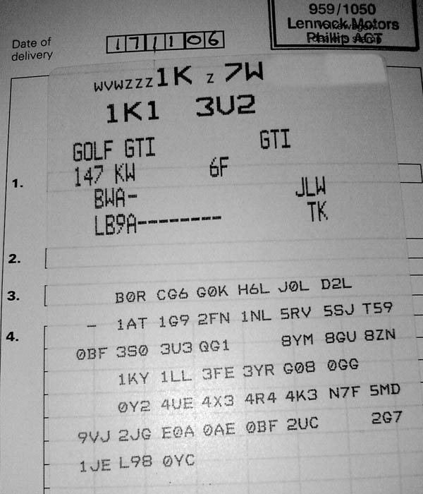 Vw engine codes